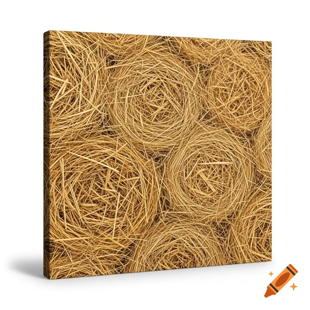 Close-up of tightly coiled golden hay bundles forming a dense, textured pattern.