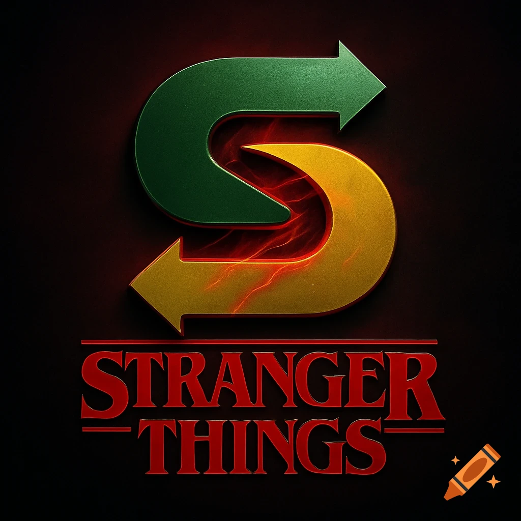 A mashup logo featuring the green and yellow 'S' from Subway, glowing with red and orange light, placed above the red text 'STRANGER THINGS' in its iconic font, all on a dark background.