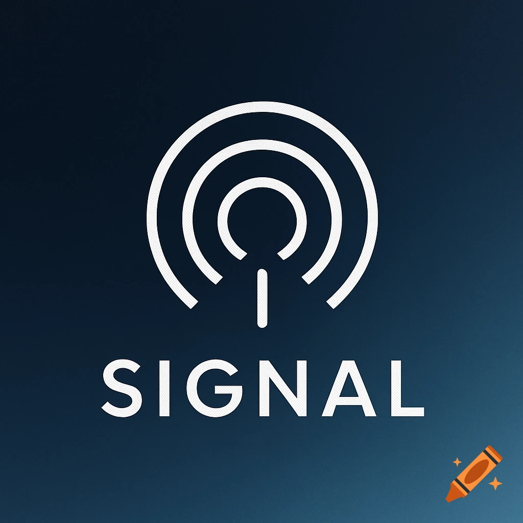 White Signal logo with a concentric arc icon above the word SIGNAL on a dark blue gradient background.