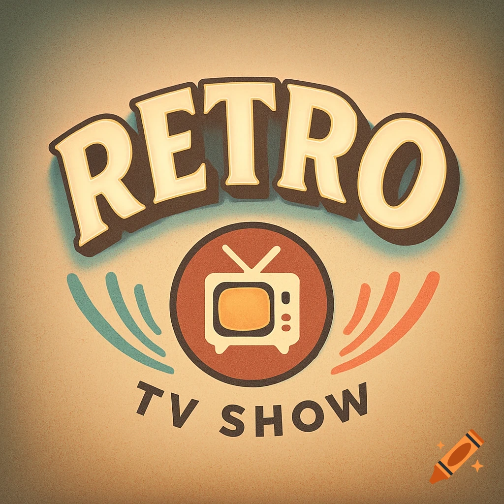 Retro-style logo with "RETRO TV SHOW" text and a vintage television icon on a textured background.