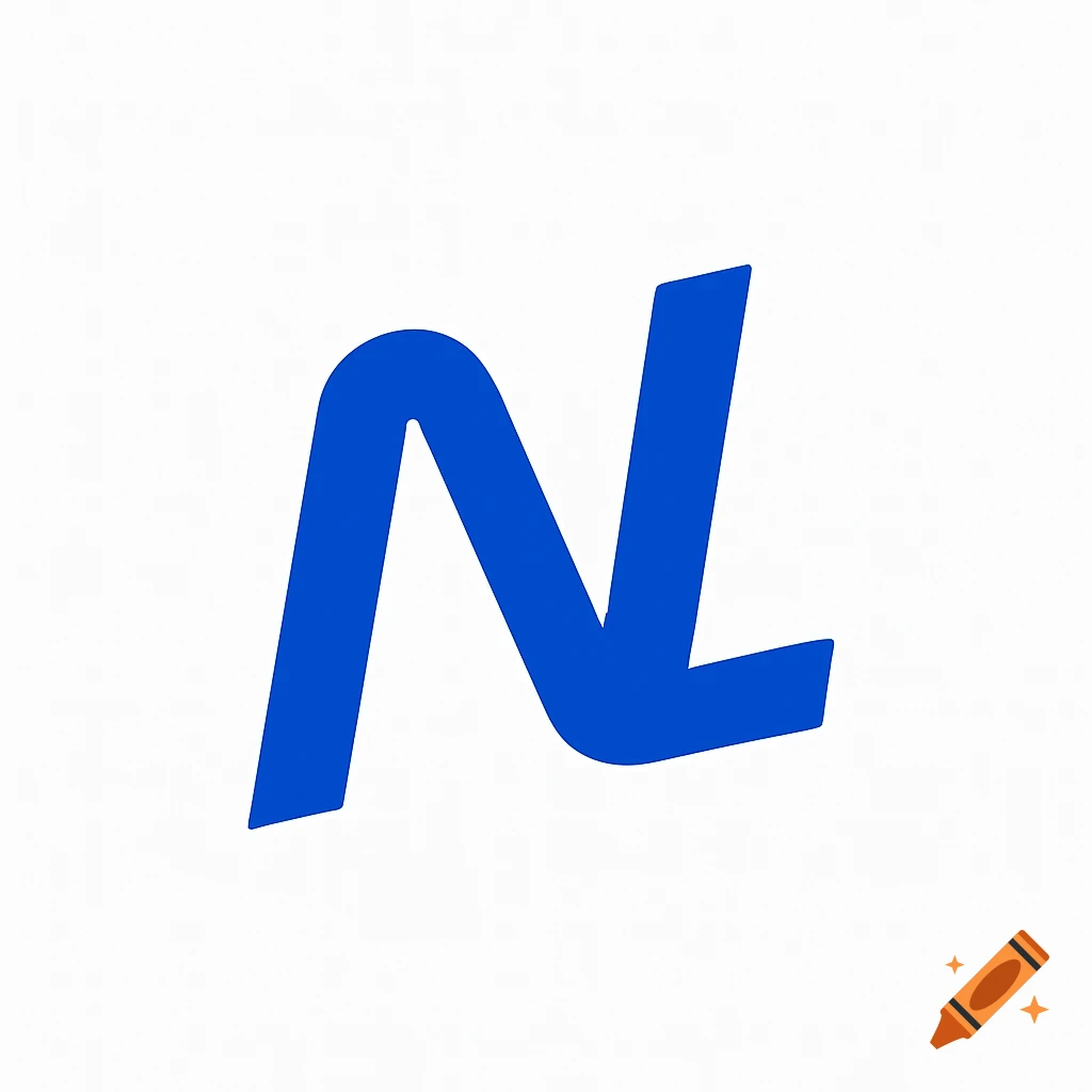 A minimalist blue monogram logo combining the letters N and L as one tilted geometric shape on a white background.