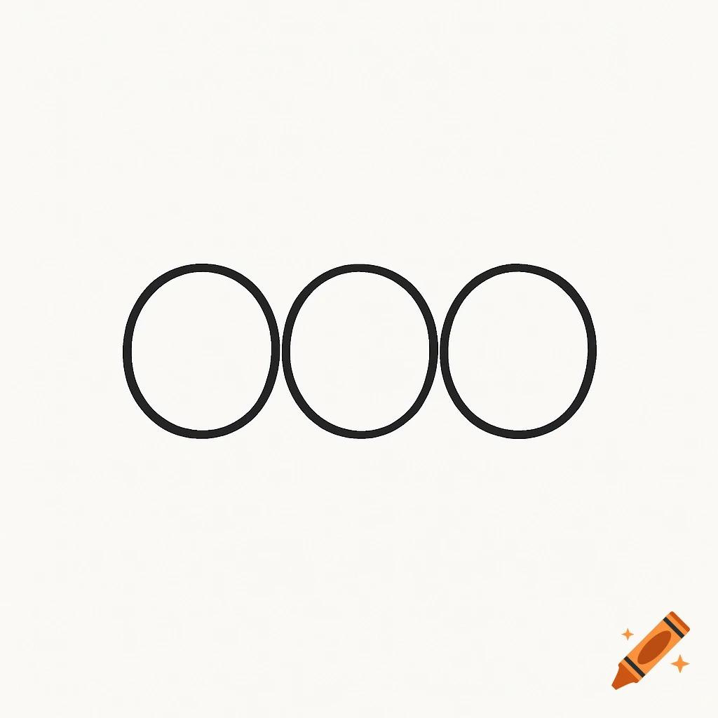 Three black outlined circles arranged horizontally on a white background, in a minimalistic style.