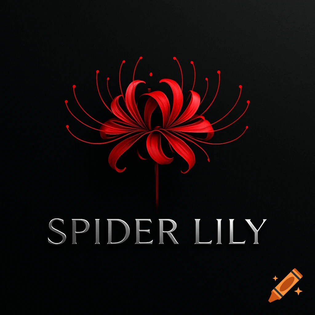A stylized red spider lily logo with 'SPIDER LILY' text on a black background.