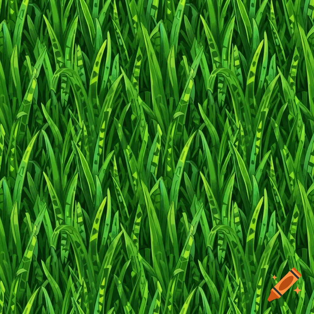 A vibrant, stylized, flat green grass texture, resembling modern art for a video game background.