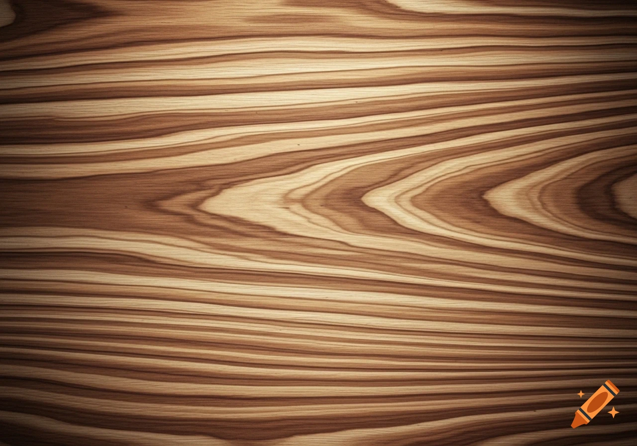 Close-up of a rich brown and light tan wood grain pattern with wavy lines.