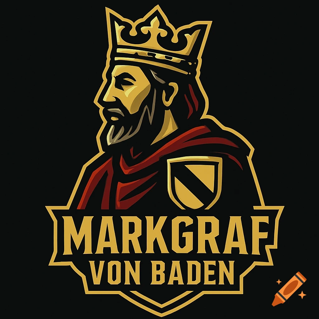 A stylized gold and red logo of a king in profile wearing a crown, with a shield and the text "MARKGRAF VON BADEN" below.