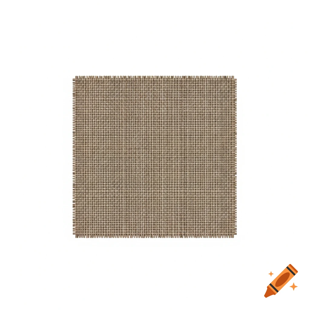 A close-up of a square piece of beige, tightly woven vadmal fabric on a white background.