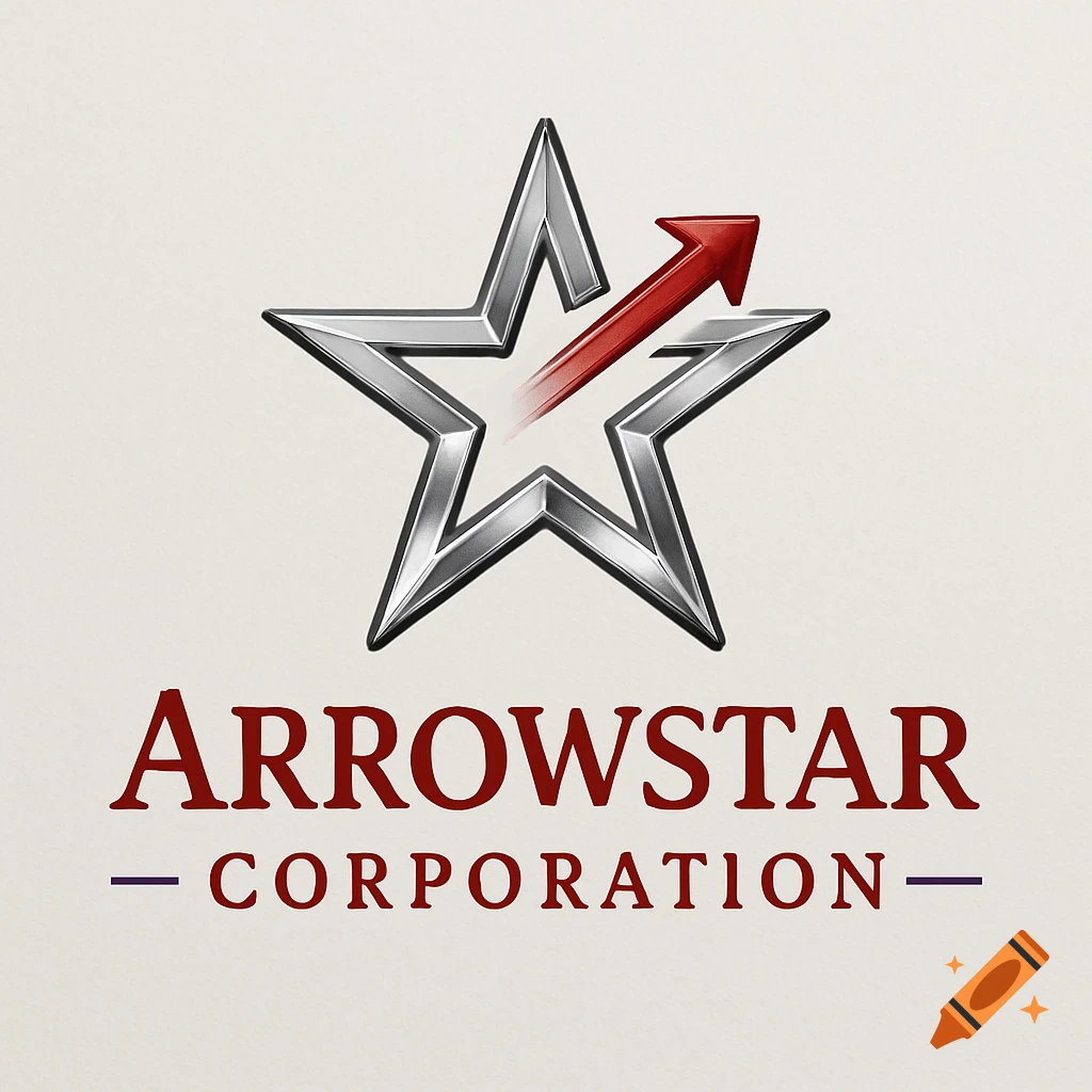 Silver star logo with a red arrow pointing up through it, and 'Arrowstar Corporation' text below.