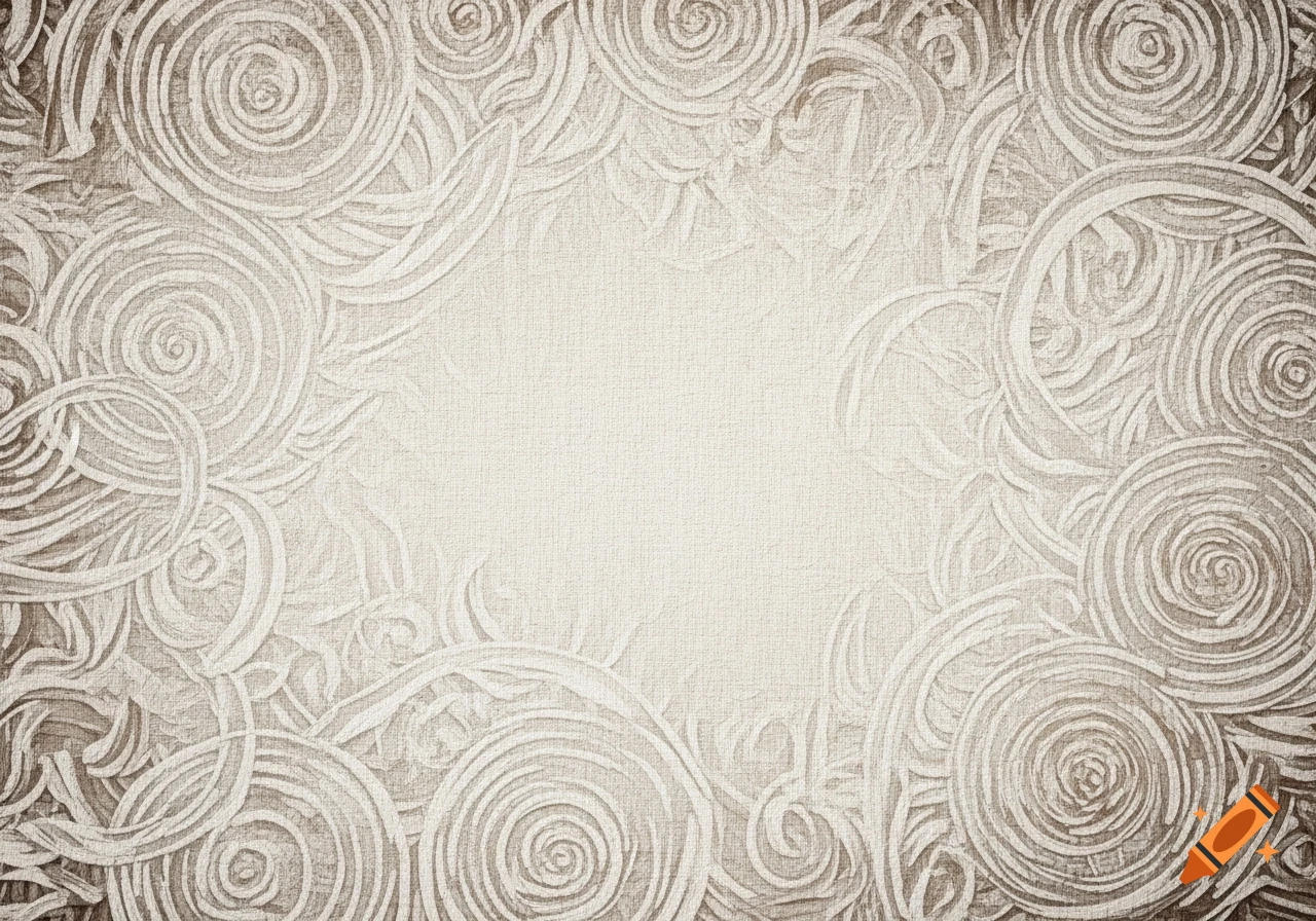 Abstract background with swirling, embossed patterns in warm white, beige, and brown tones, resembling a textured canvas.