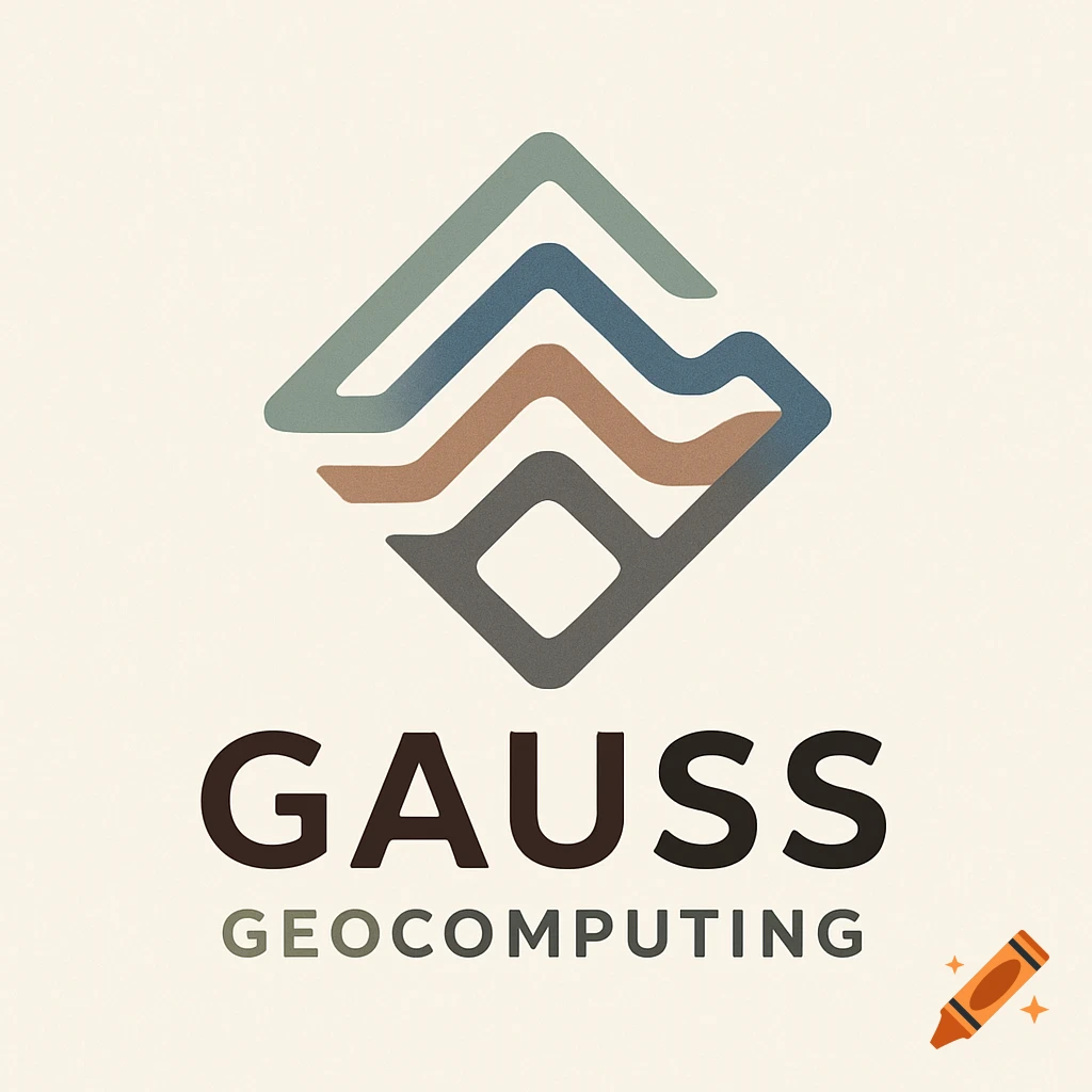 Geocomputing Background Image A minimalist logo for GAUSS Geocomputing: a stylized multi-layered ...