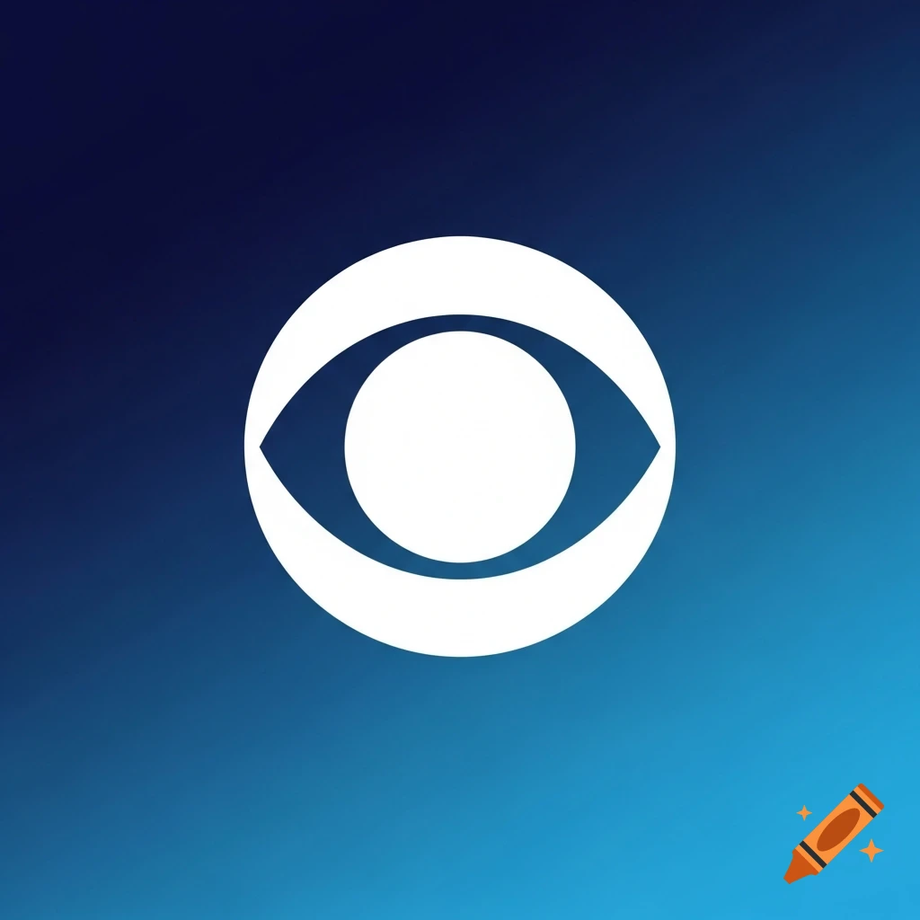 White CBS eye logo centered on a blue gradient background.