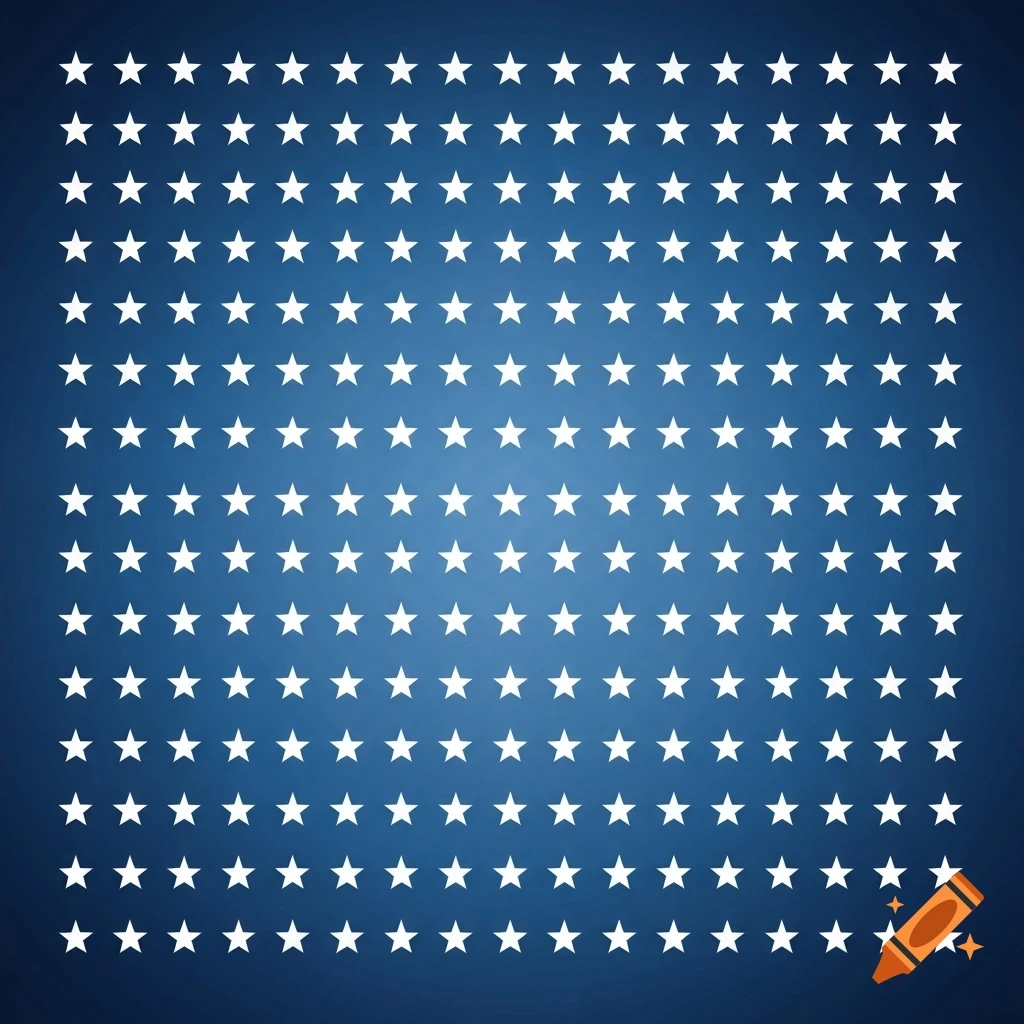 A dense grid of white stars on a blue background with a subtle gradient.