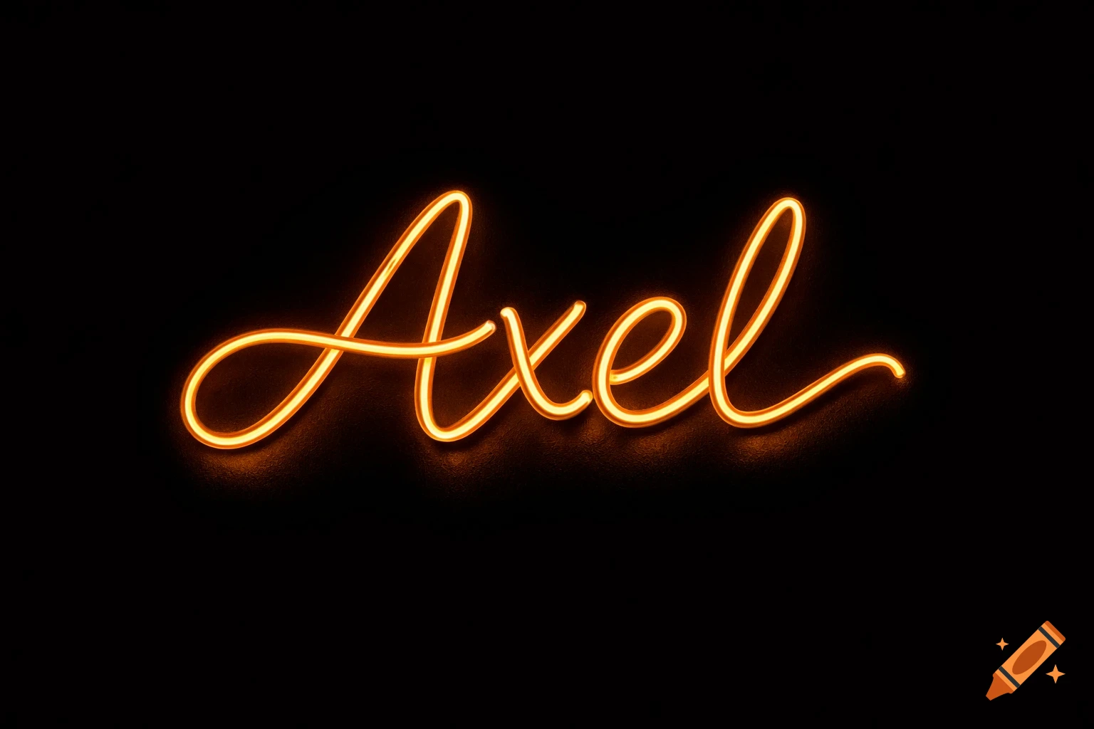 The name 'Axel' written in glowing orange neon script against a dark background.