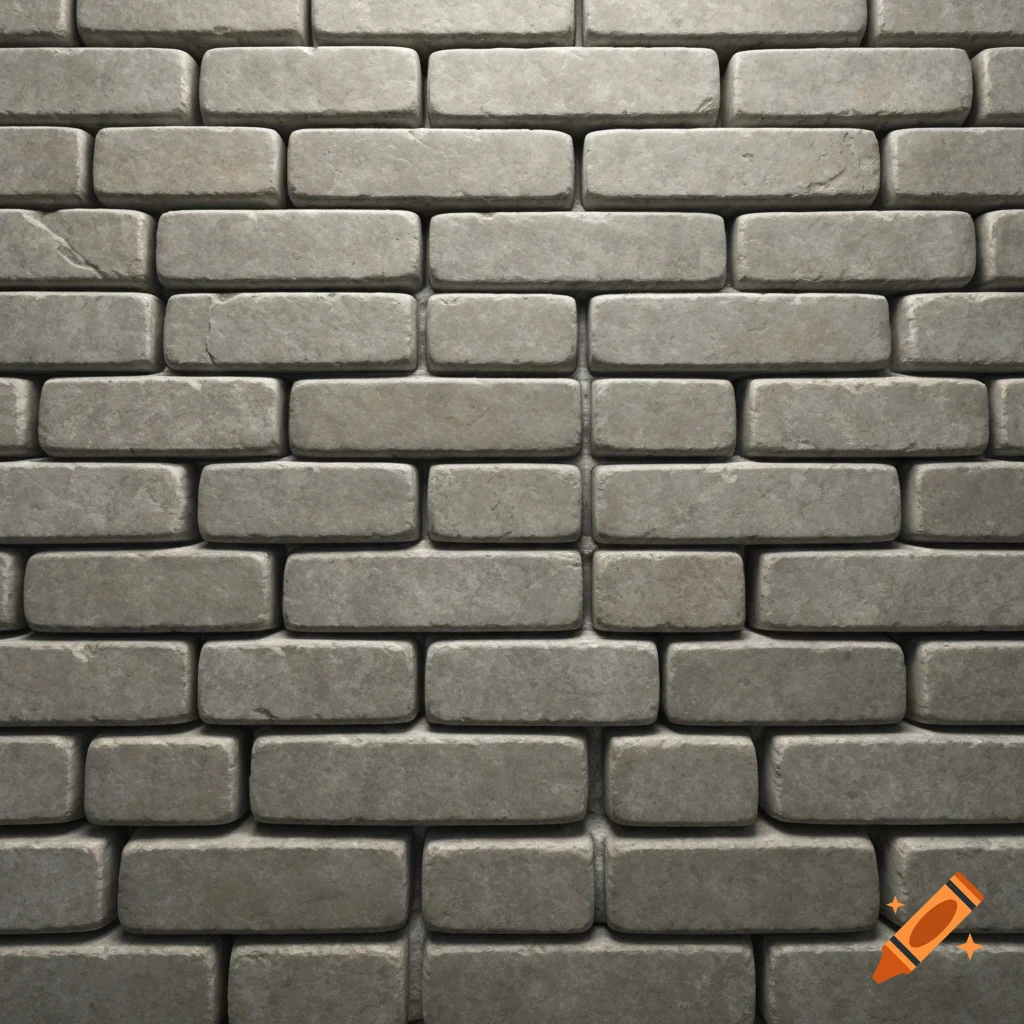 Close-up of a gray stone wall made of uniform rectangular blocks.