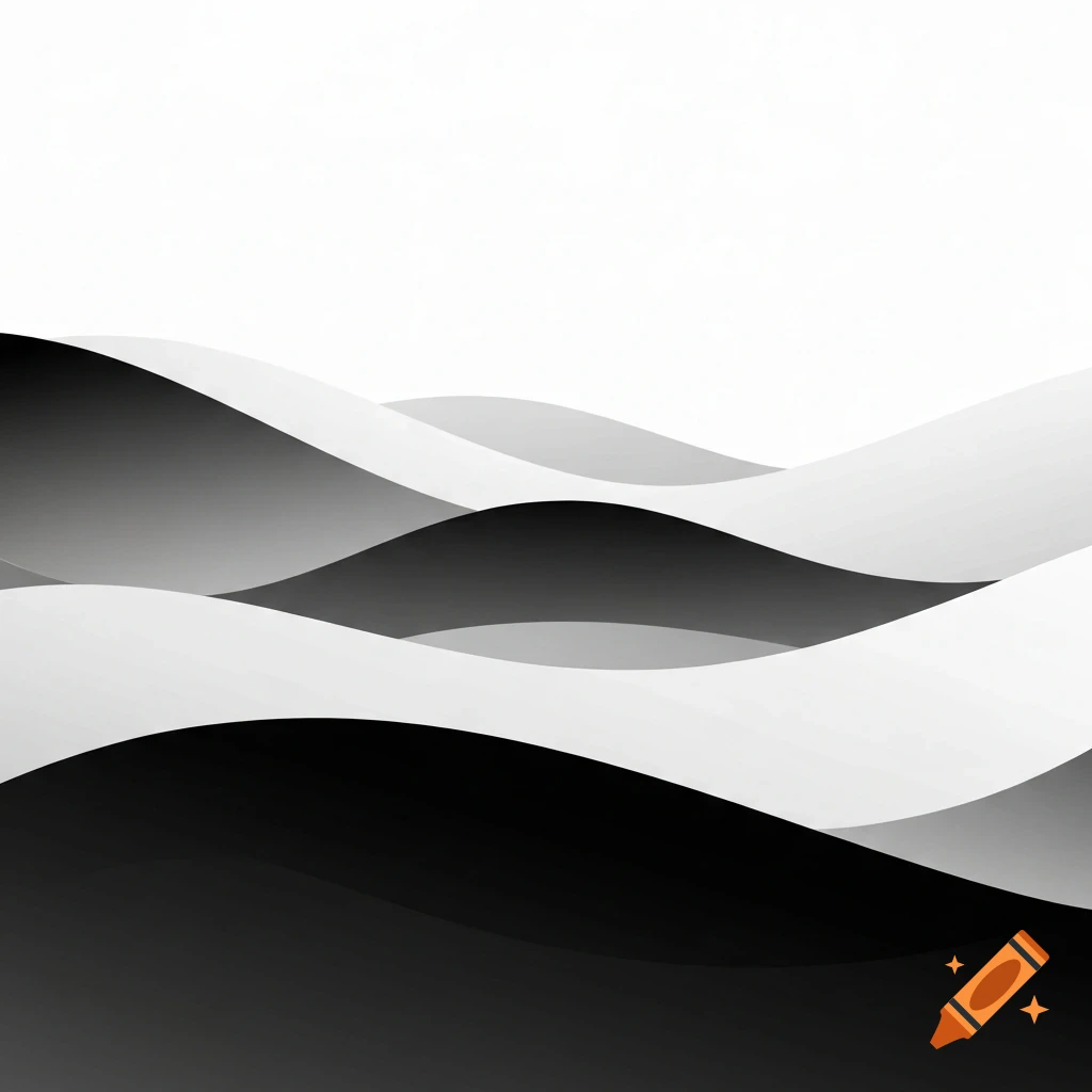 Abstract black, white, and gray wavy lines form a minimalist, modern pattern.