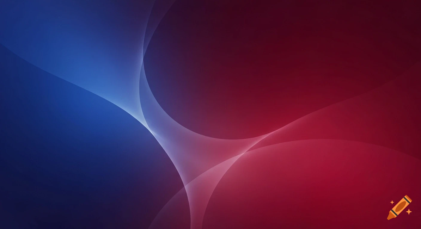 Abstract background with glowing white curved lines over a blue to red gradient.