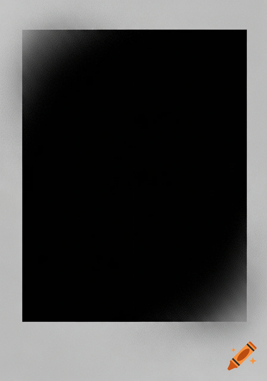 A minimalist, abstract black rectangle with subtle noise and soft shadows against a light gray background.