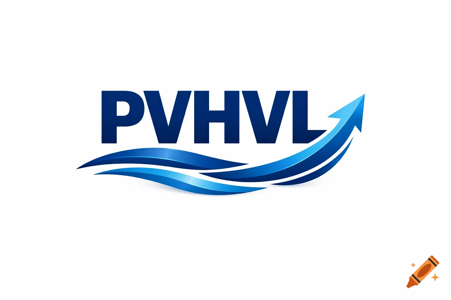 A professional blue logo for a political party, featuring the text "PVHVL" with a rising arrow and wavy lines underneath.