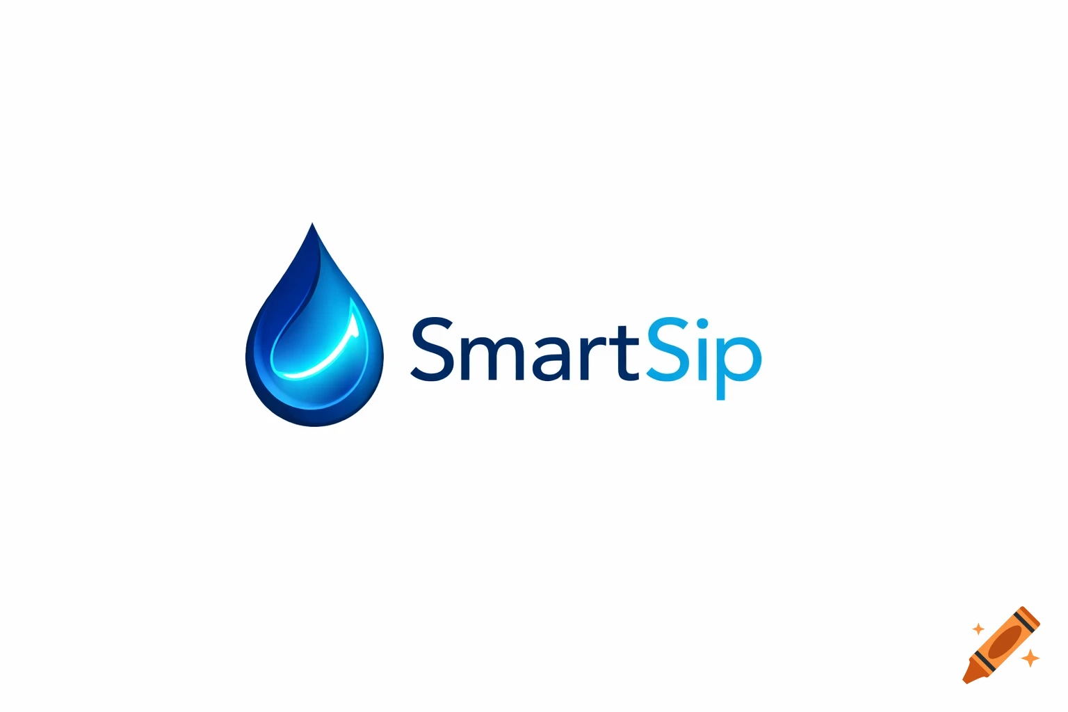 A blue water droplet logo with a bright white highlight, next to the brand name "SmartSip" in blue text on a white background.