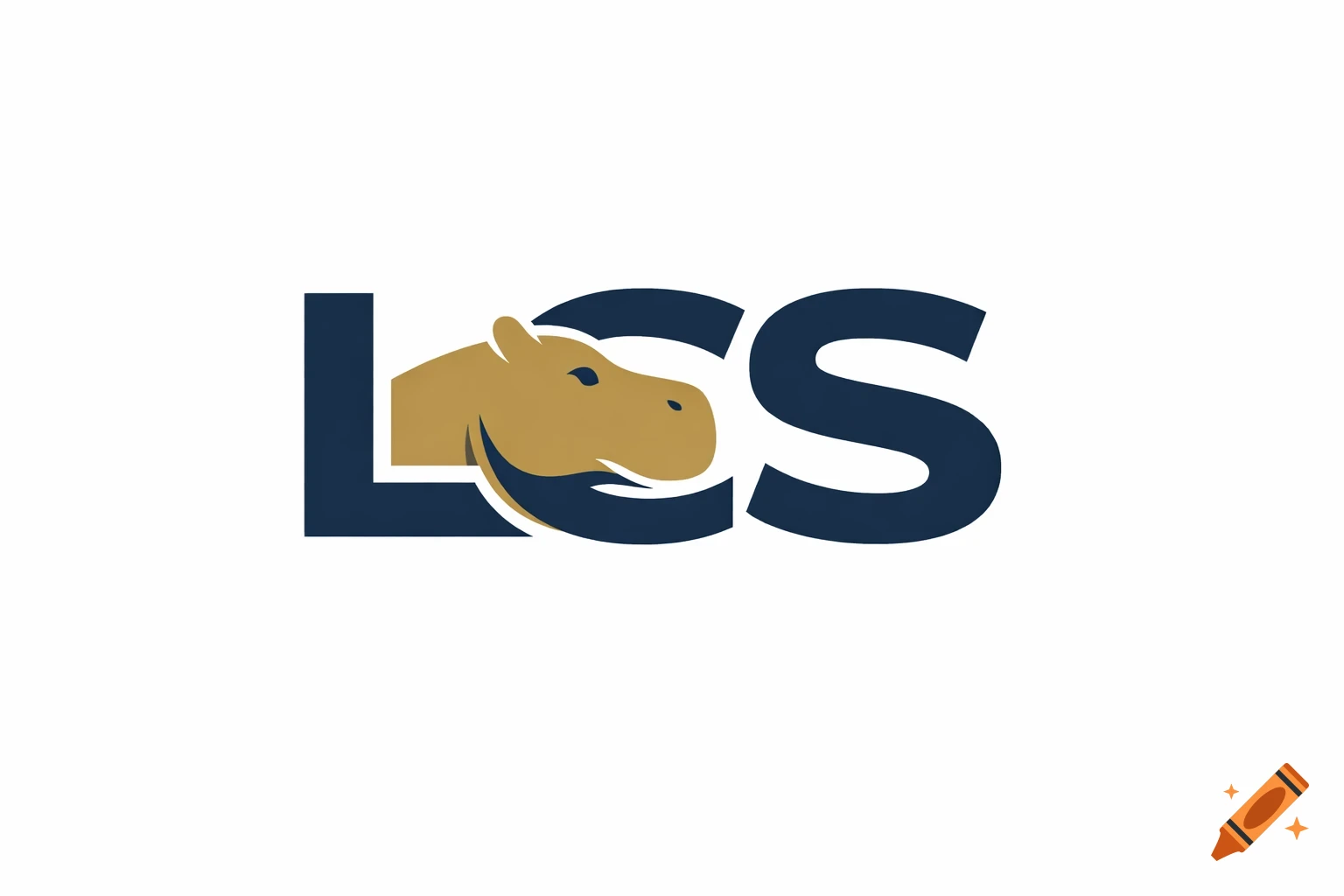 A dark blue and gold logo with the letters LCS, featuring a stylized hippo head integrated into the letter 'C'.