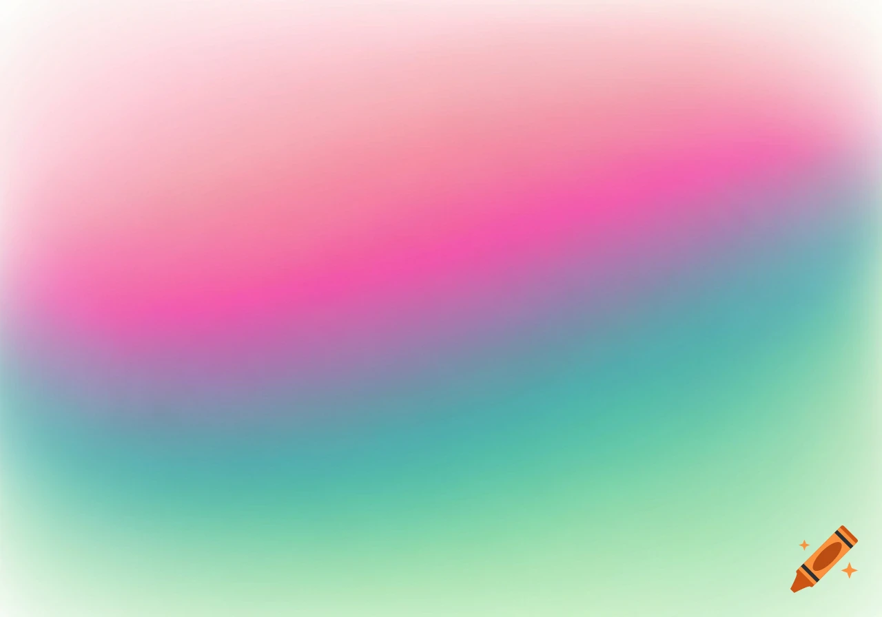 A smooth vertical color gradient background transitioning from soft pink and bright pink to blue-green and light green.