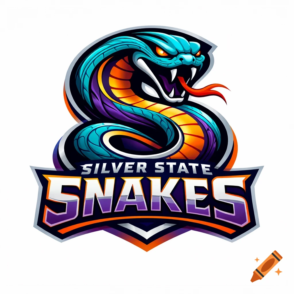 A colorful modern logo featuring a stylized teal, purple, and orange snake coiled above the words 'Silver State Snakes'.
