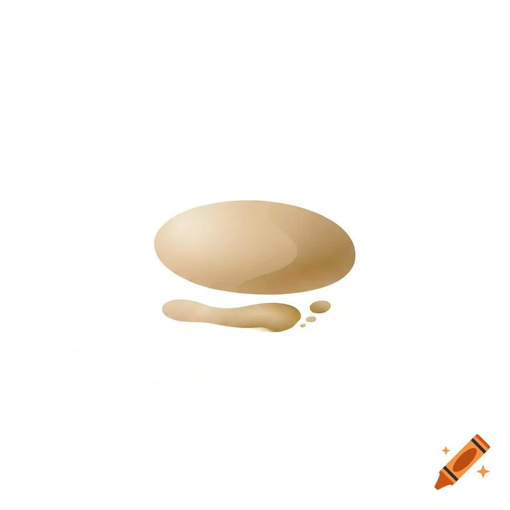 A minimalist vector icon featuring a smooth, light brown oval stone with two organic, fluid-like shapes resembling footprints ahead, on a white background.