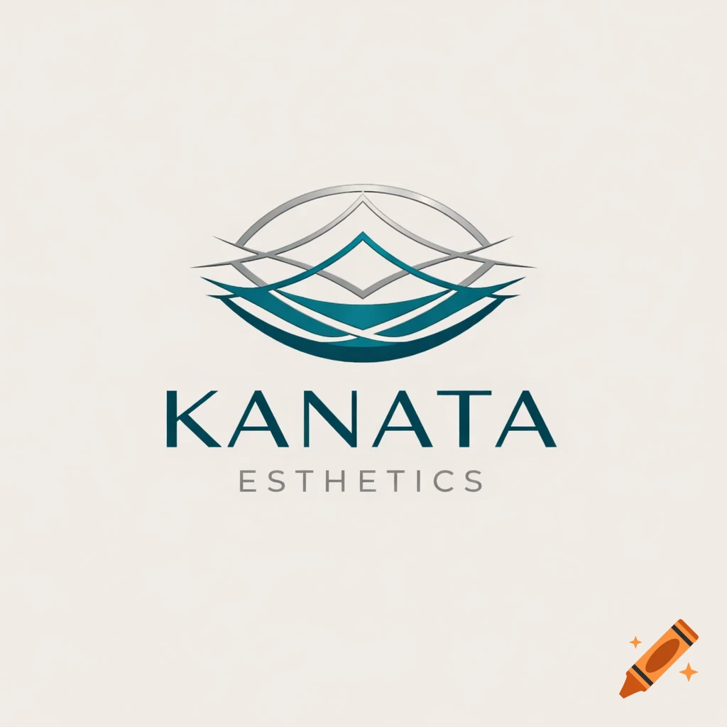 Logo for Kanata Esthetics featuring 'KANATA' in teal and 'ESTHETICS' in grey, with an abstract silver and teal wave-like symbol.