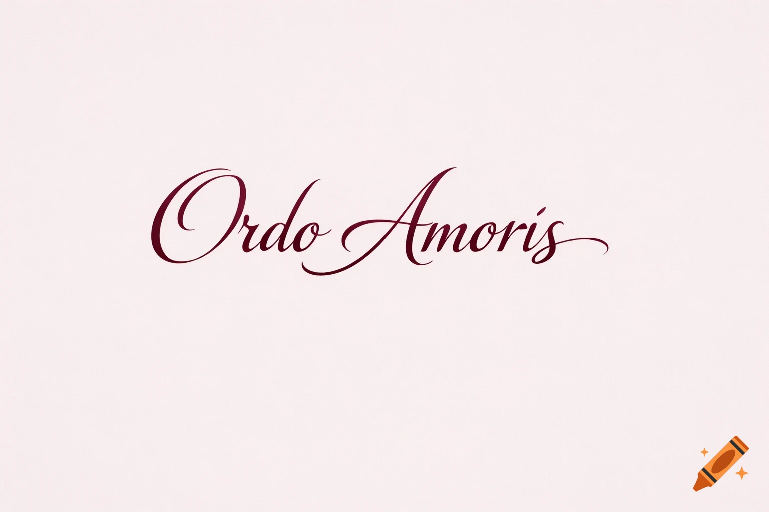 Elegant red script reads 'Ordo Amoris' on a light pink background.