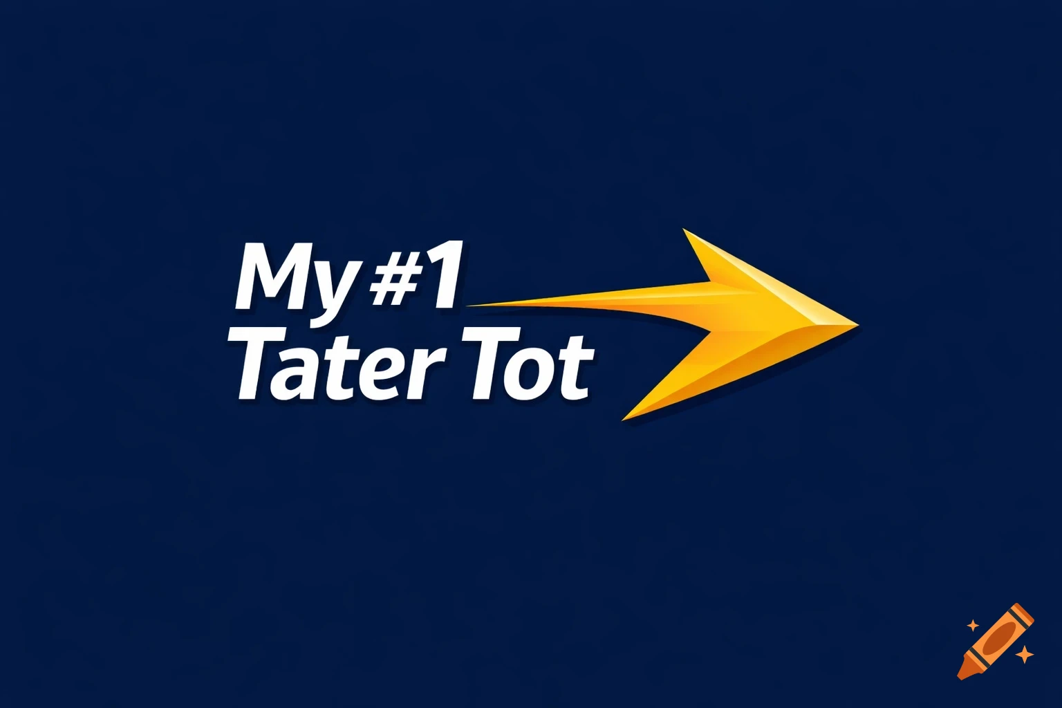 A logo with white text "My #1 Tater Tot" and a gold arrow pointing right on a dark blue background.