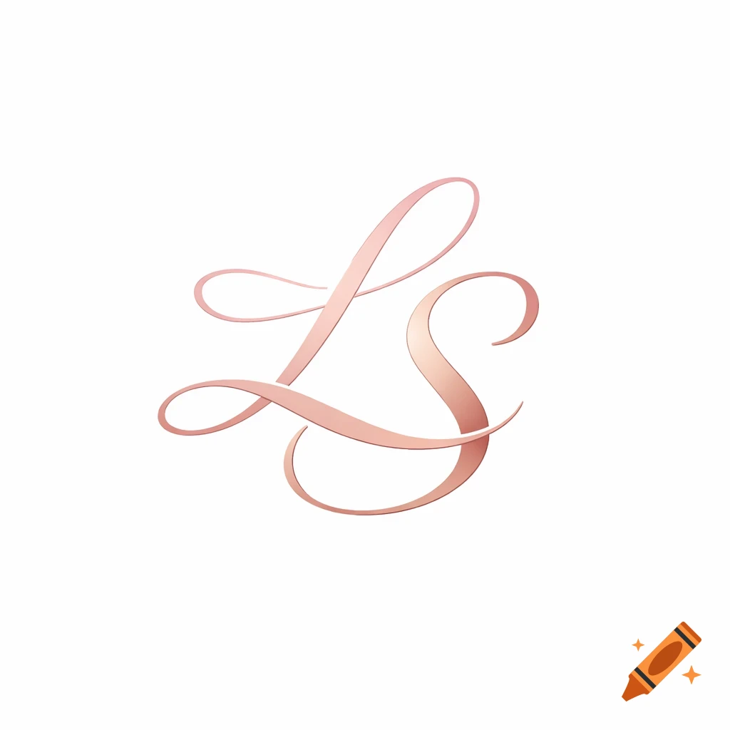 Rose gold monogram logo featuring intertwined letters L and S on a white background.