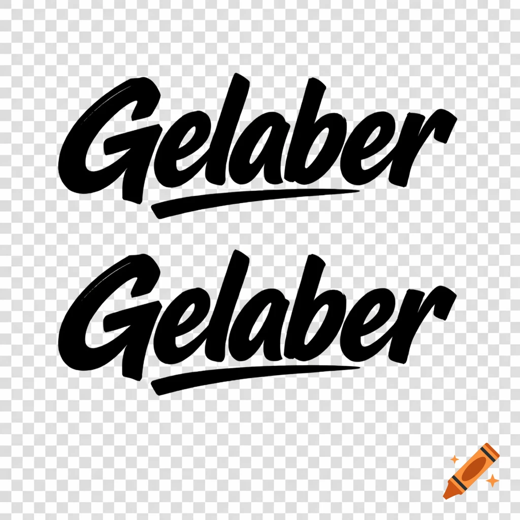 The word "Gelaber" written twice, one above the other, in a black, brush-stroke style script on a transparent background.
