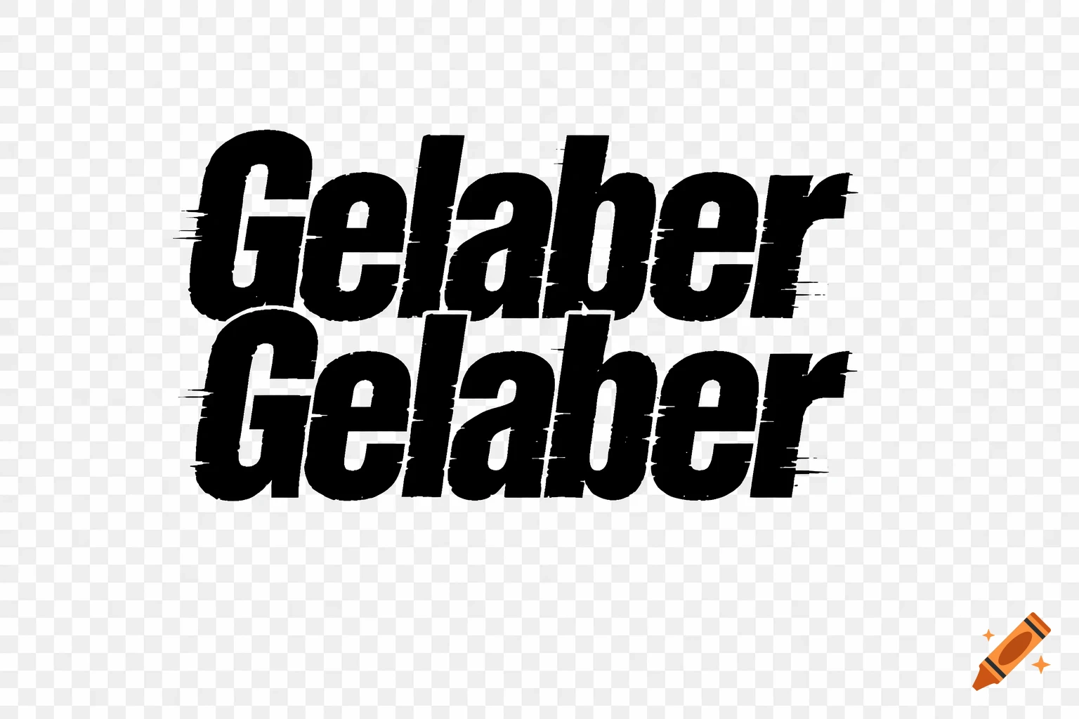 Two instances of the word 'Gelaber' in a distressed black font on a transparent background.