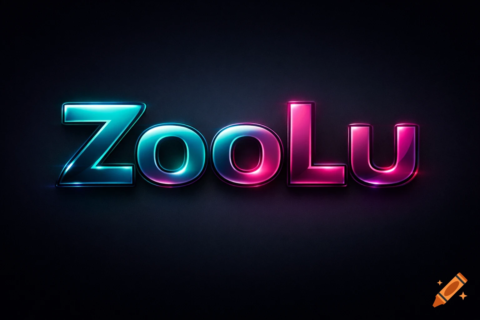 The word ZooLu in a glossy, neon-lit style with blue and pink gradient colors on a dark background.