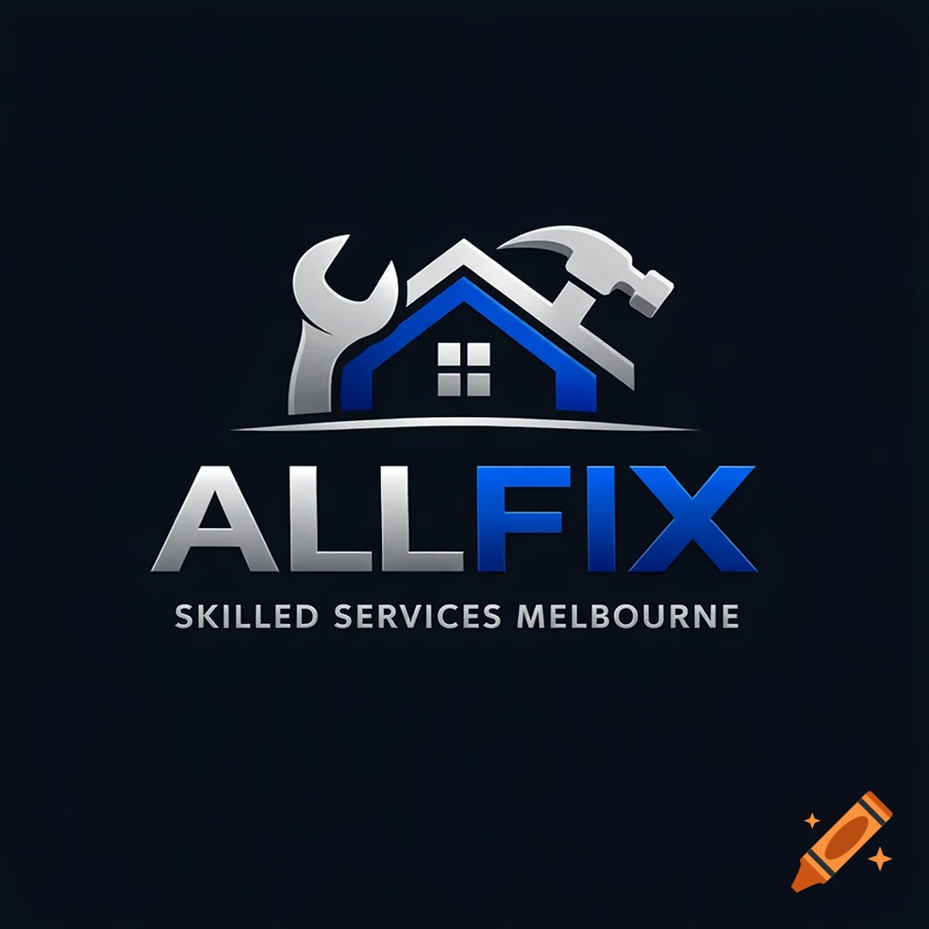 Blue and silver logo with a house icon, wrench, and hammer above 'ALLFIX SKILLED SERVICES MELBOURNE' text.
