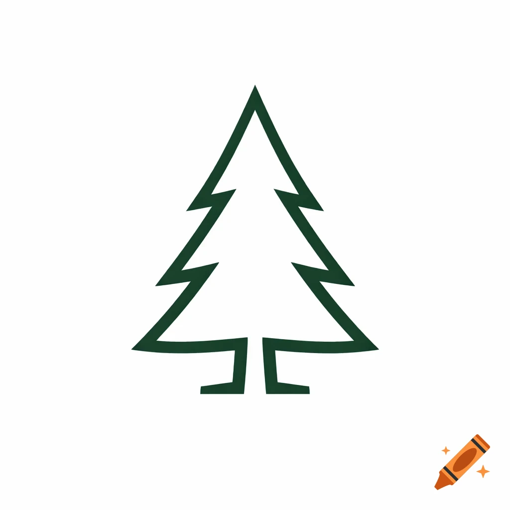 A simple dark green outline of a stylized evergreen tree, suitable for a logo, on a white background.