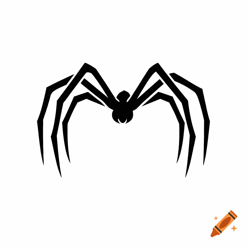 A stylized black spider logo with eight legs on a plain white background.