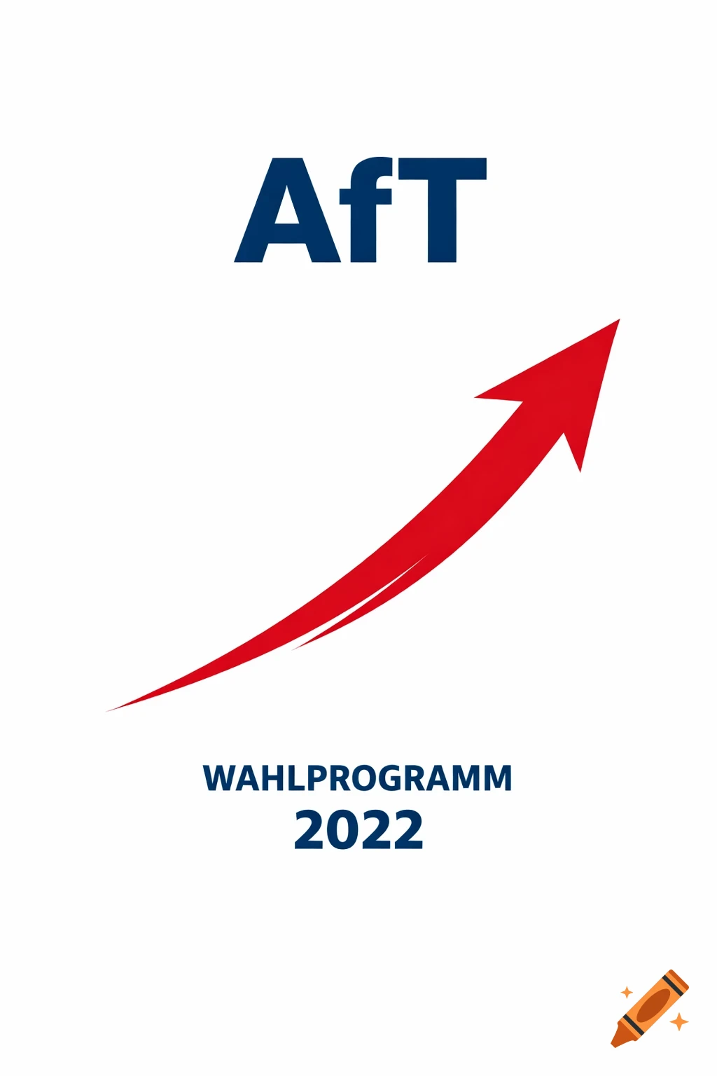 A dark blue 'AfT' logo above a red arrow pointing up-right, with 'WAHLPROGRAMM 2022' below, on a white background.