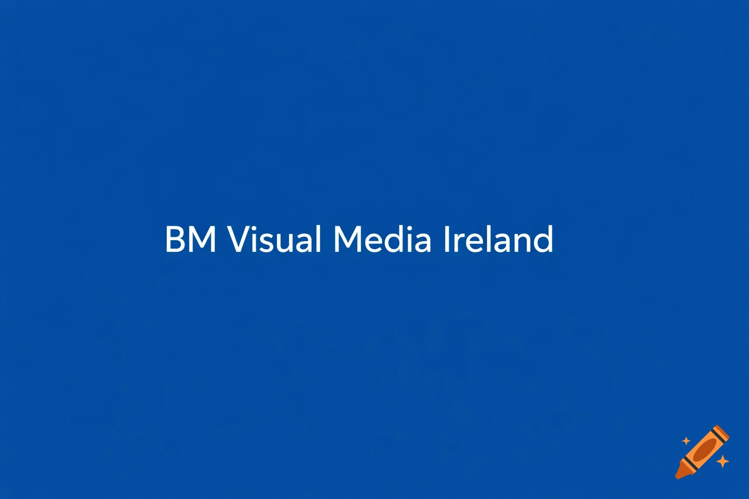 White text "BM Visual Media Ireland" centered on a solid blue background.
