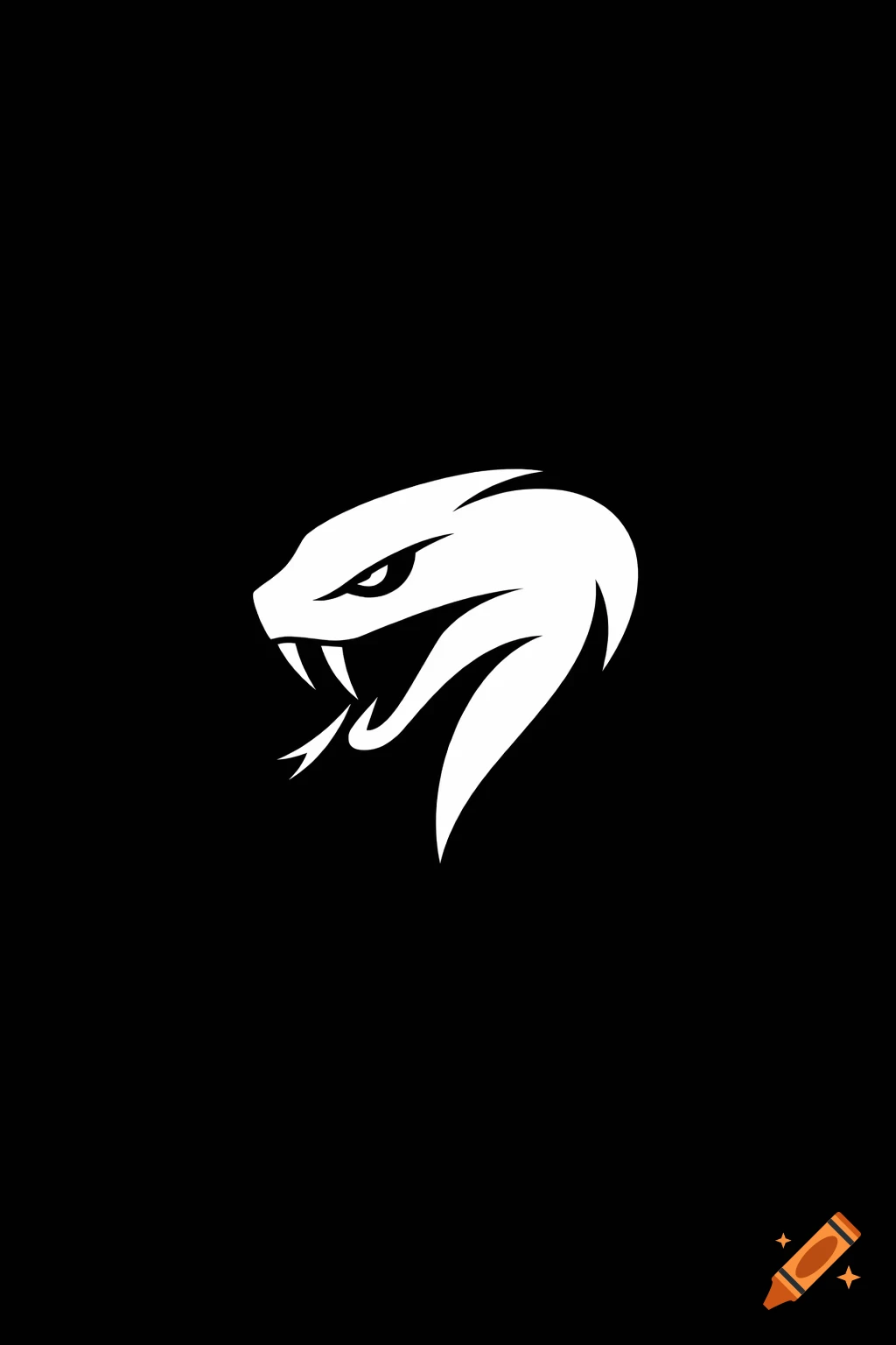 A stylized white python head logo with sharp fangs and a flicking tongue, depicted on a black background.