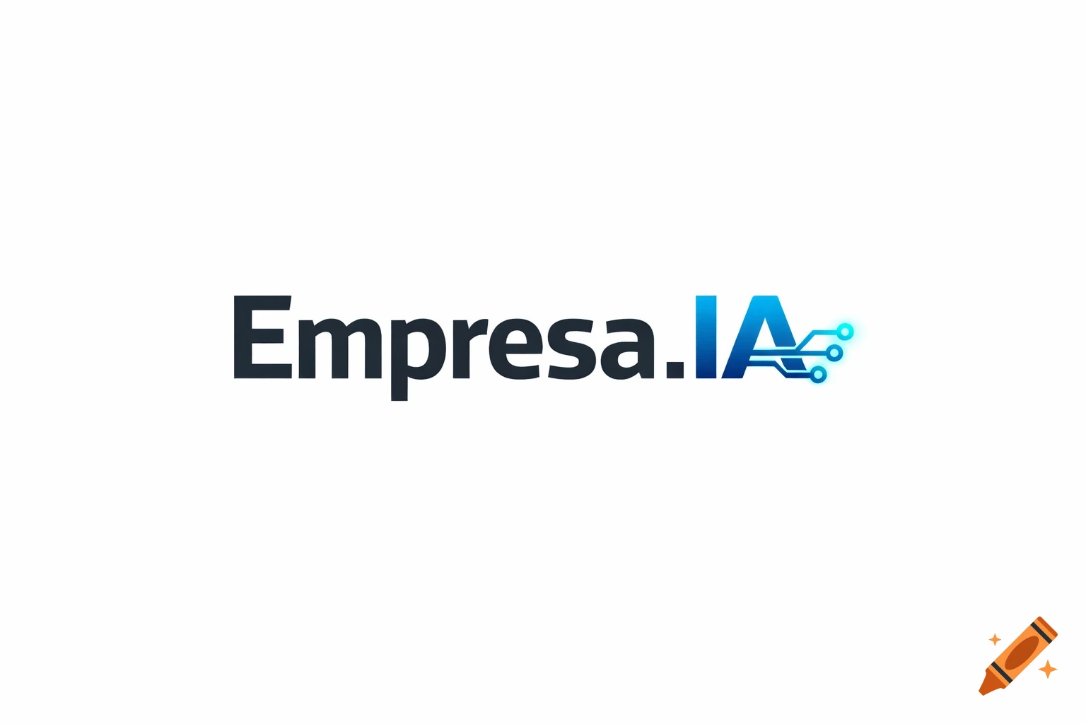 A dark grey and blue logo on a white background reads 'Empresa.IA' with a circuit board design extending from the 'A'.