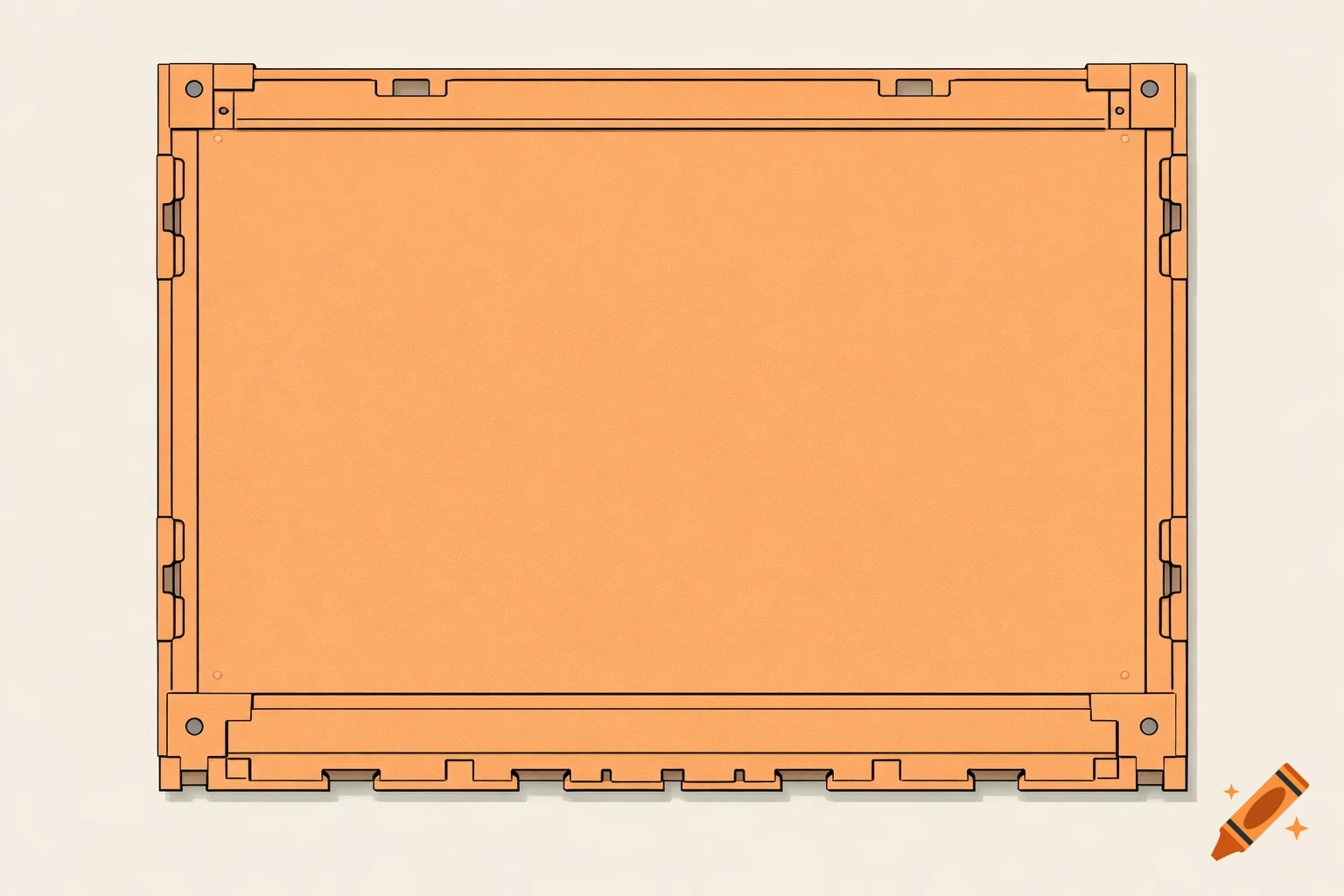 A light orange modular wall panel in a flat industrial drawing style.