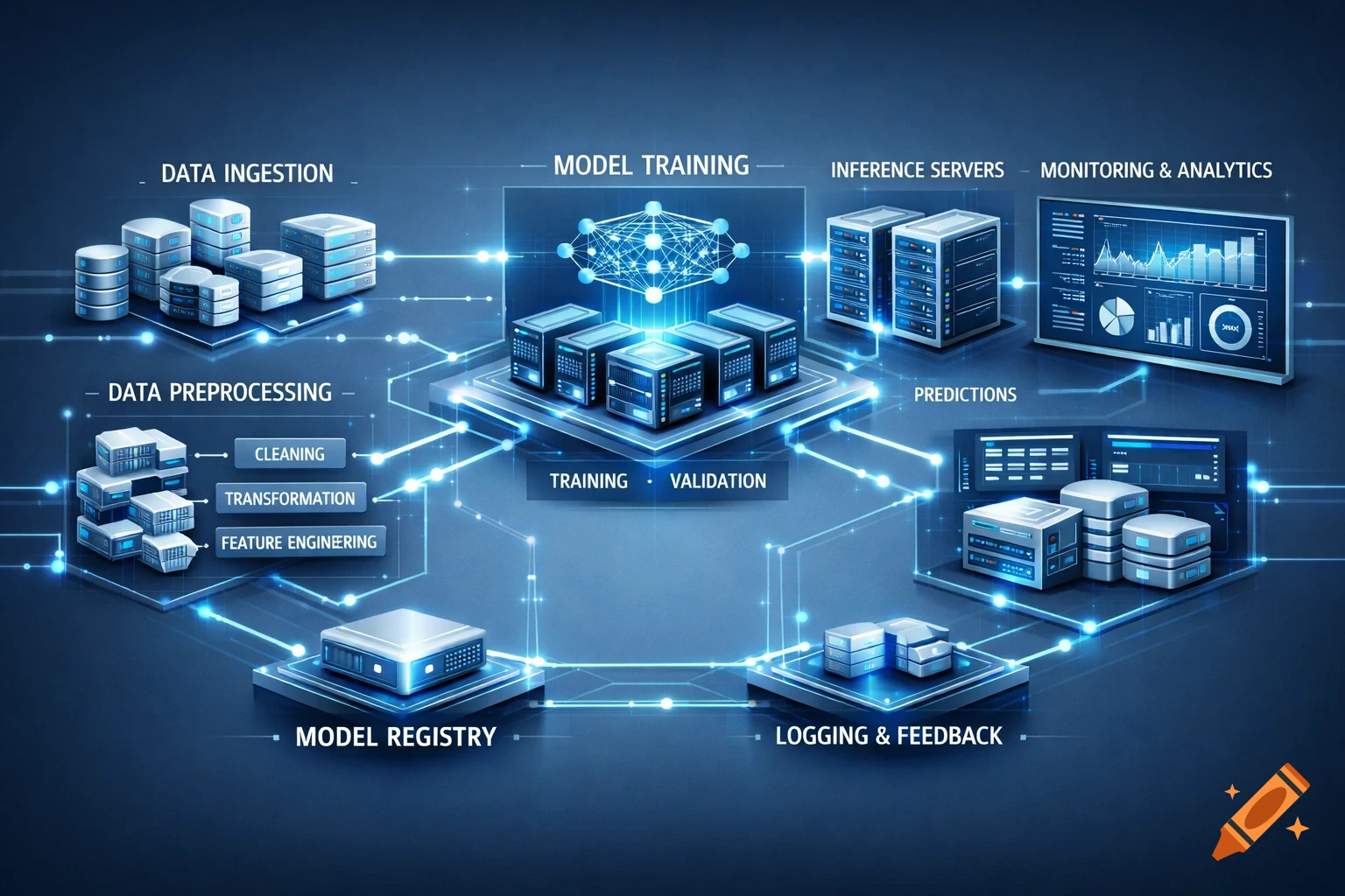 An elaborate diagram illustrating the architecture of a machine learning system with various interconnected components and labels.
