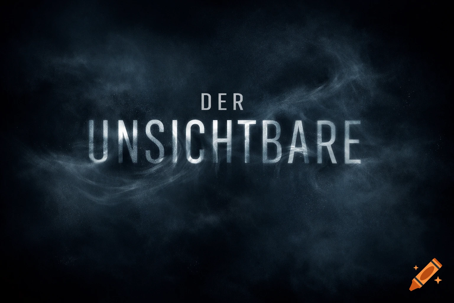 Film title 'DER UNSICHTBARE' in glowing white text against a dark, smoky, mysterious background.