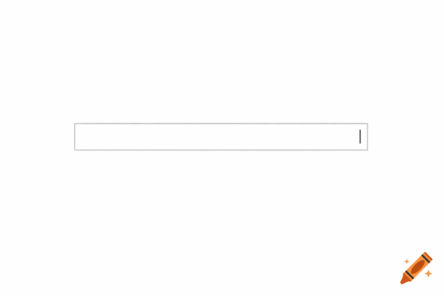 A white text input field or search bar with a blinking vertical cursor on a white background.