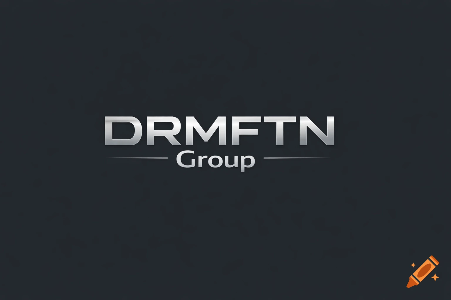 Silver metallic logo text 'DRMFTN Group' on a dark gray background.
