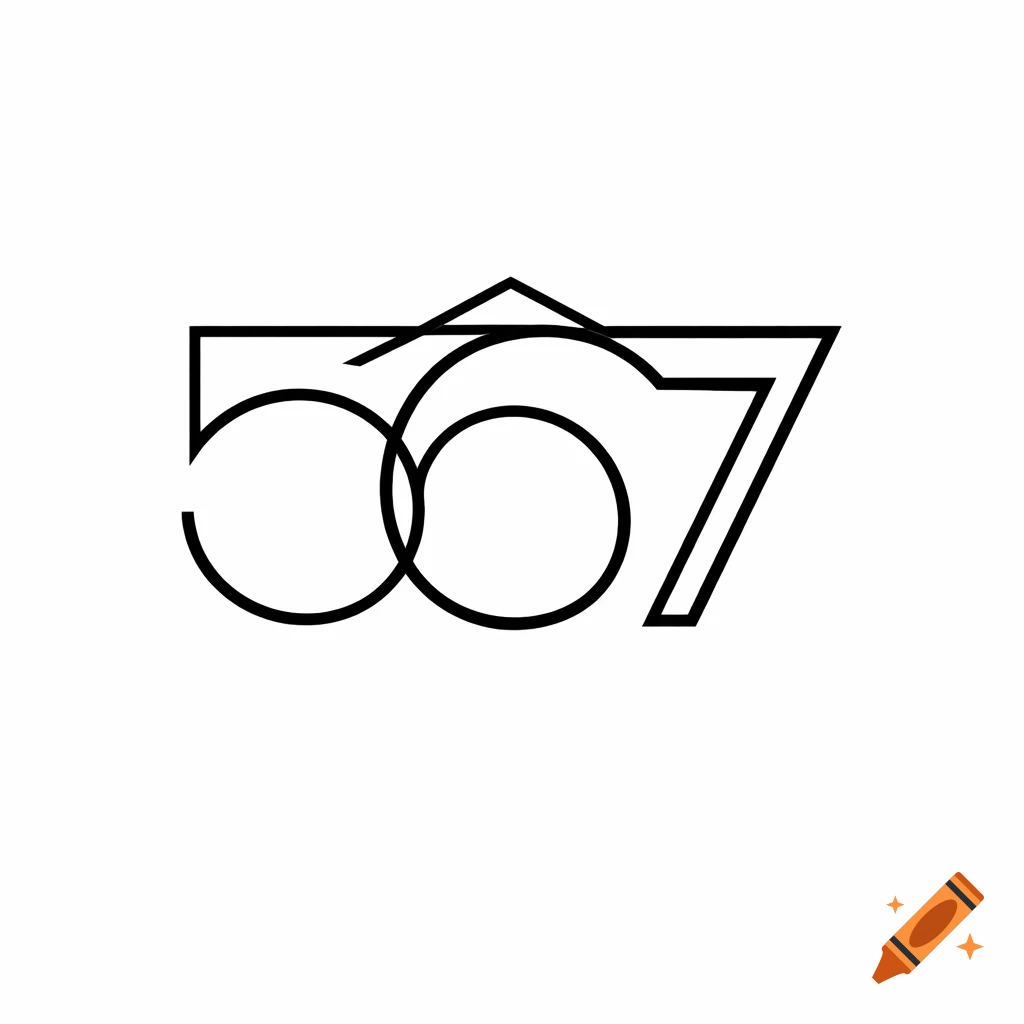 Minimalist black line art logo forming the numbers 5, 6, and 7, interconnected on a white background.