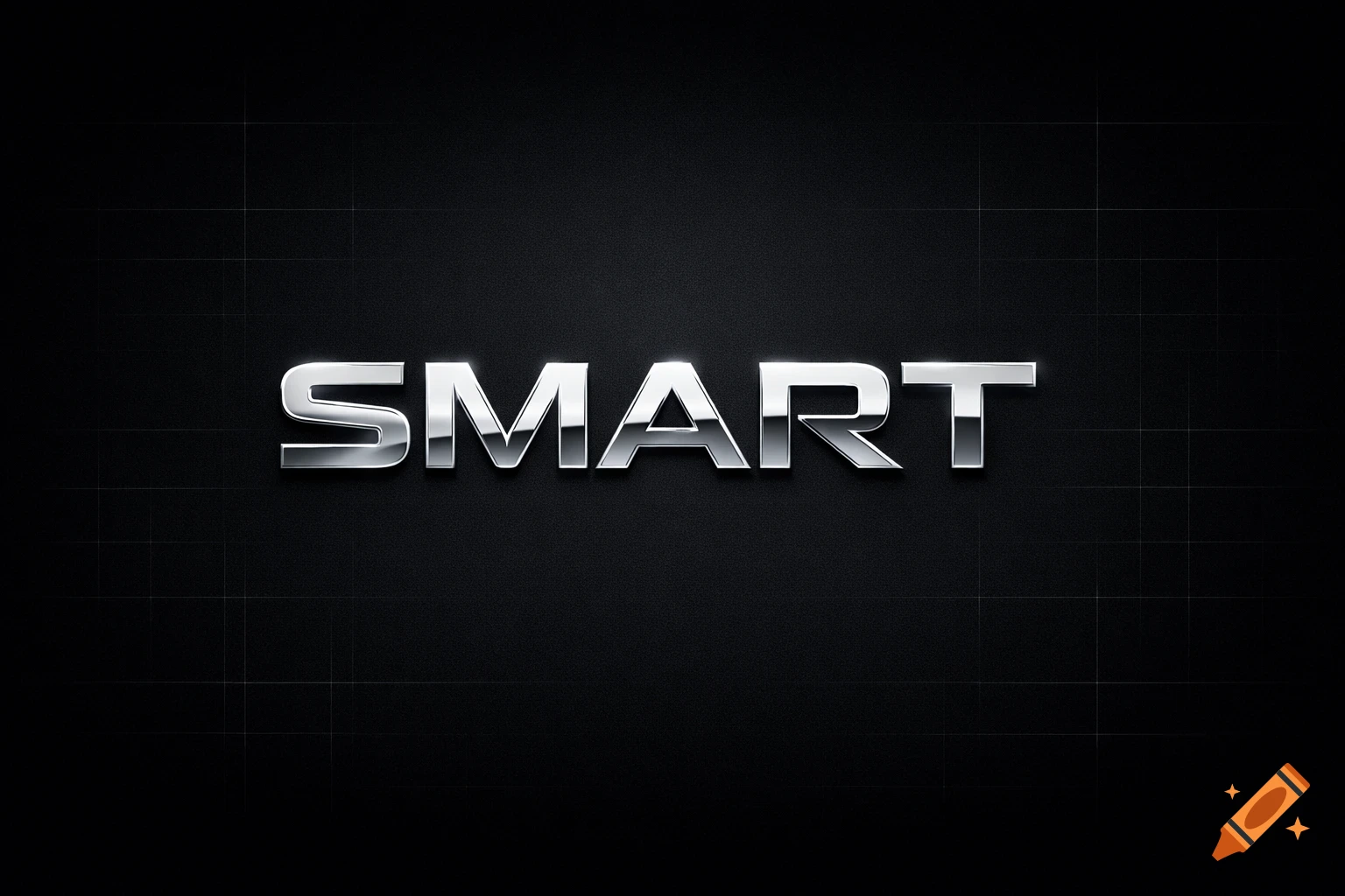Silver metallic letters spelling 'SMART' on a dark, textured background with subtle grid lines.