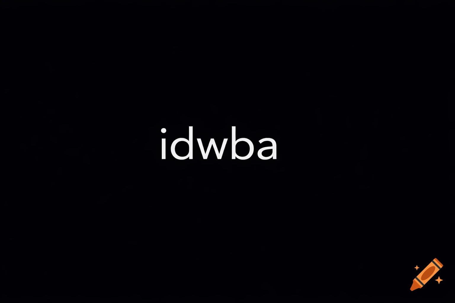 The word "idwba" in white sans-serif font centered on a solid black background.