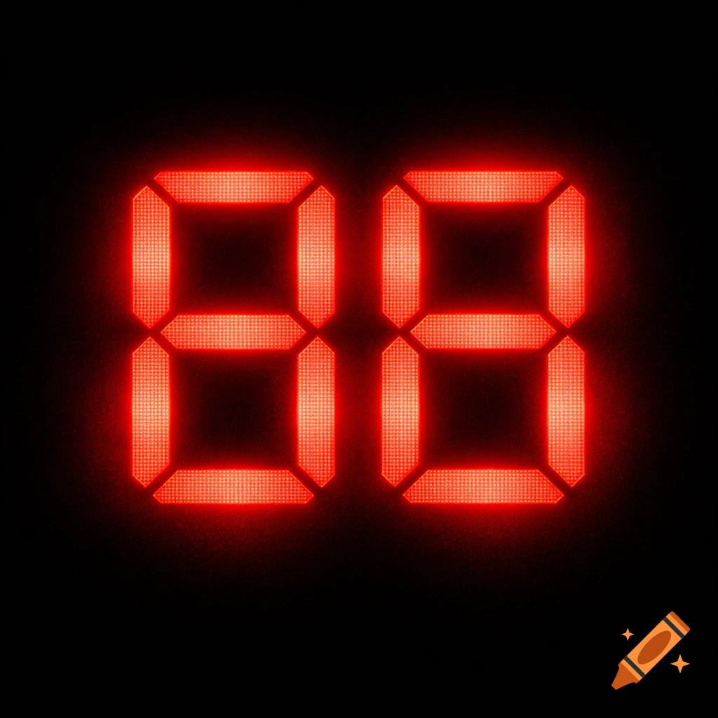 The number 88 displayed in bright red LED digits on a black background.